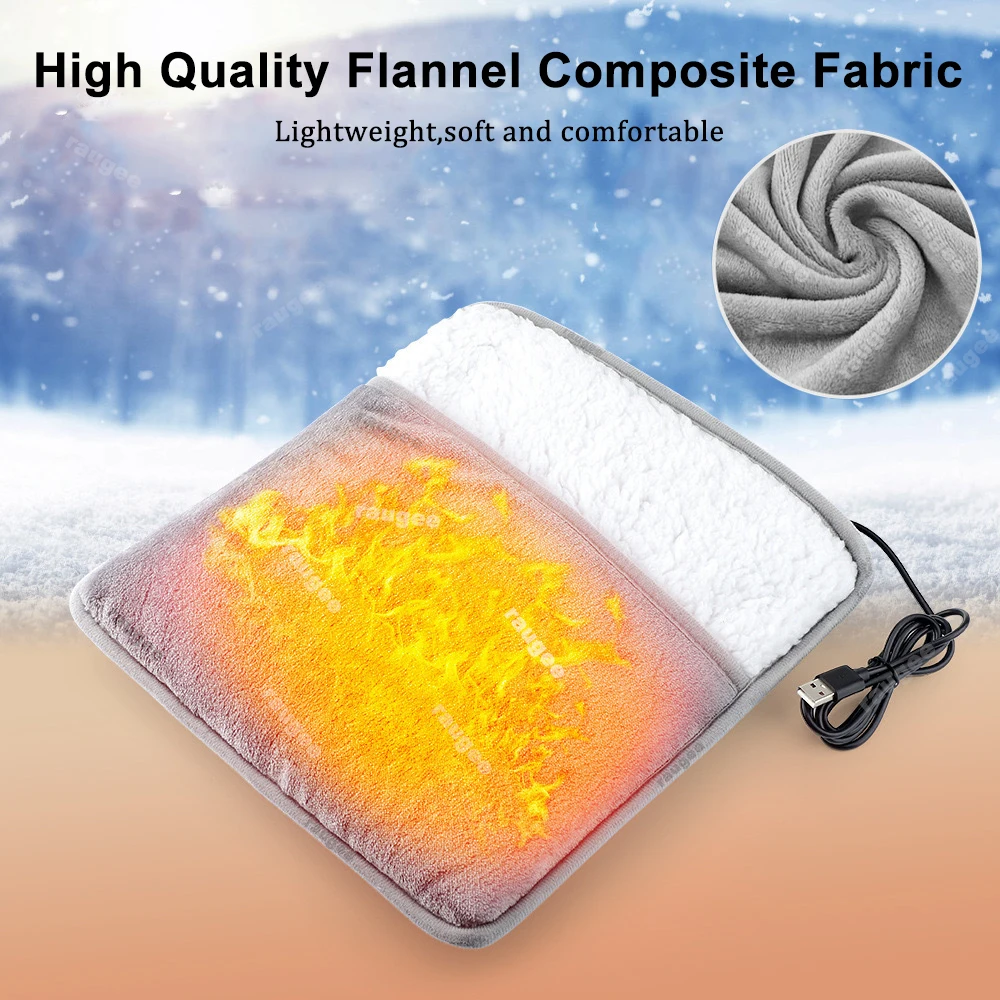 Foot Warmer USB Foot Heater Thermal Foot Heating Pad Soft Plush Warm Foot Cover Electric Heating Feet Warmer for Home Bedroom - Image 3