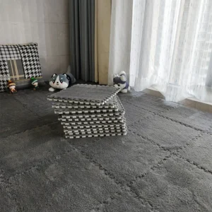 10Pcs 30*30CM Creative Plush Puzzle Foam Floor Mat Puzzle Carpet Warm Playmat Interlocking Exercise Tiles Fluffy Area Rugs