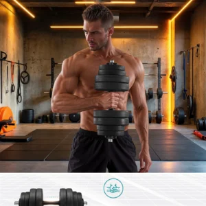 SONGMICS 2-in-1 dumbbell 2x10/15 kg dumbbell set for home, 1 pair