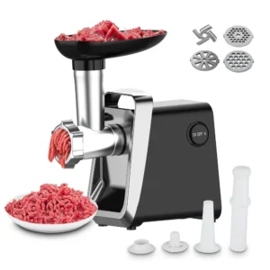 3-in-1 Electric Meat Grinder & Sausage Stuffer, 750W Powerful Mincer with Stainless Steel Blades, Food Processor for Home Kitche
