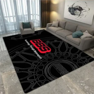 Motorsport Carpet Mat Rug - Racing Wheel Logo Home Decoration for Living Room Garage Non-Slip Floor Mat Bedroom Decor Carpet