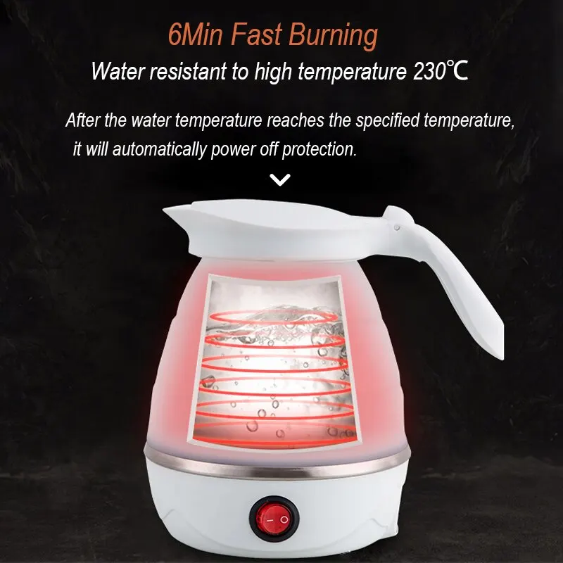 Foldable And Portable Teapot Water Heater 600ML Household Travel Electric Water Kettle 220V Kitchen Appliances Water Boiling Pot - Image 4