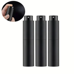 10ml Travel Perfume Atomizer, Refillable Cologne Container, Empty Spray Bottle Suitable for Mini Atomizer Size (Black)