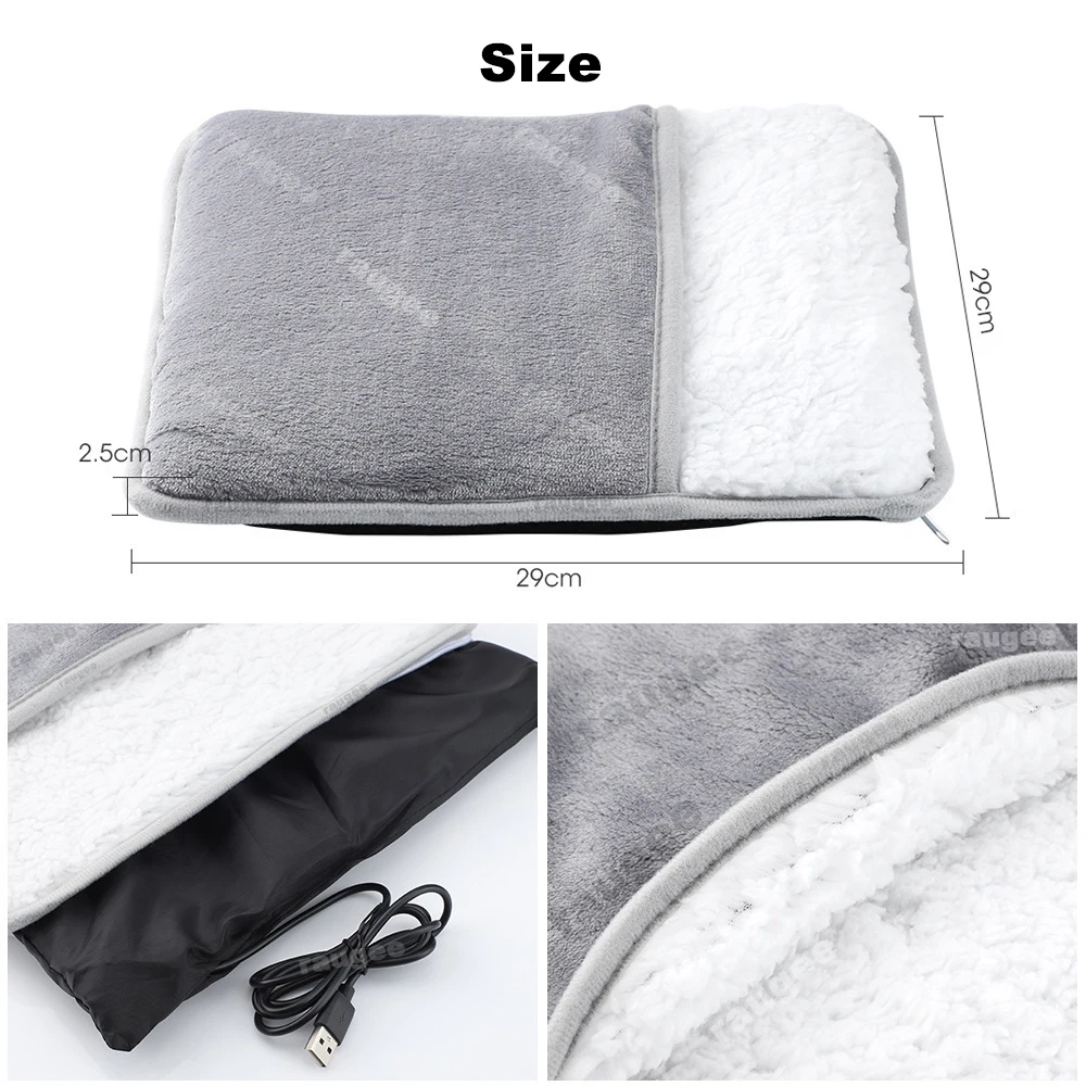 Foot Warmer USB Foot Heater Thermal Foot Heating Pad Soft Plush Warm Foot Cover Electric Heating Feet Warmer for Home Bedroom - Image 6