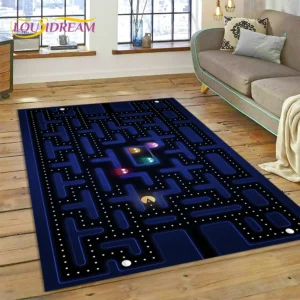 3D Retro Pakkuman Classics Game Carpet Rug for Bedroom Living Room Home Sofa Decoration,Children Game Large Decor Floor Mat Gift