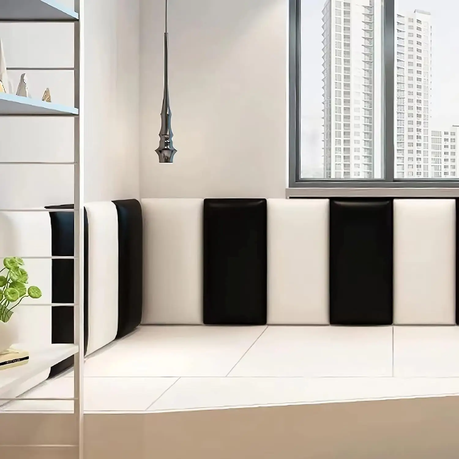 5PCS/ 3D Anti-Collision Wall Padding, Peel & Stick Upholstered Panels, Queen Headboard, Playroom Decorative Protection Panel - Image 6