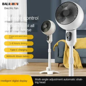 Pedestal Fan Adjustable Height Timer Remote Control 10 Speeds, For Bedroom, Living Room, Office Electric Fan Household