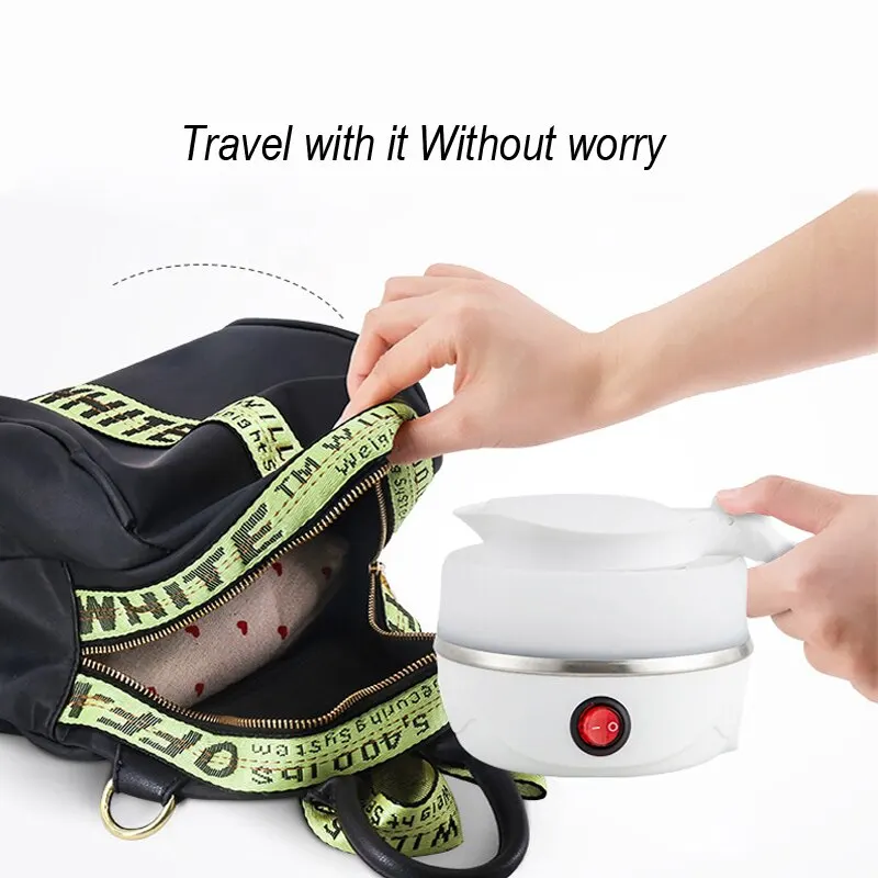 Foldable And Portable Teapot Water Heater 600ML Household Travel Electric Water Kettle 220V Kitchen Appliances Water Boiling Pot - Image 2