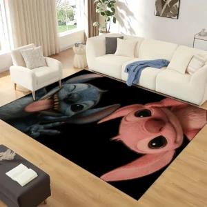 3D kawaii Lilo Stitch 2 Monster Cartoon Carpet Rug for Living Room Bedroom Home Sofa Decoration,kids Play Non-slip Floor Mat