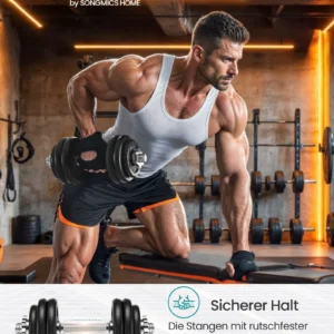 SONGMICS Dumbbell Set Short dumbbells Set 2 Adjustable Weight 20/30 kg