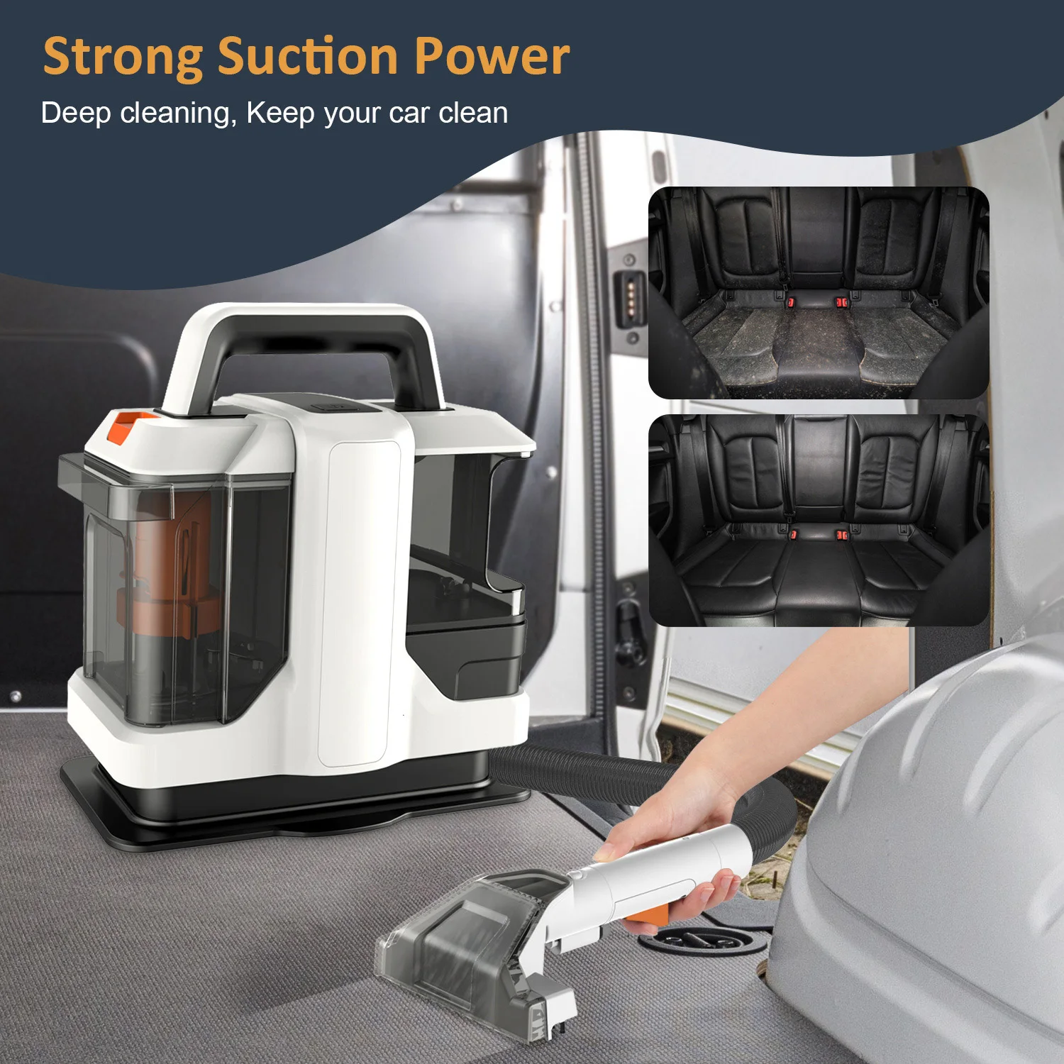Spot Cleaner 750W 11/15KPa Handheld Carpet Cleaner for Sofa Curtain Spray Suction Integrated Machine Household Clean Machine - Image 2