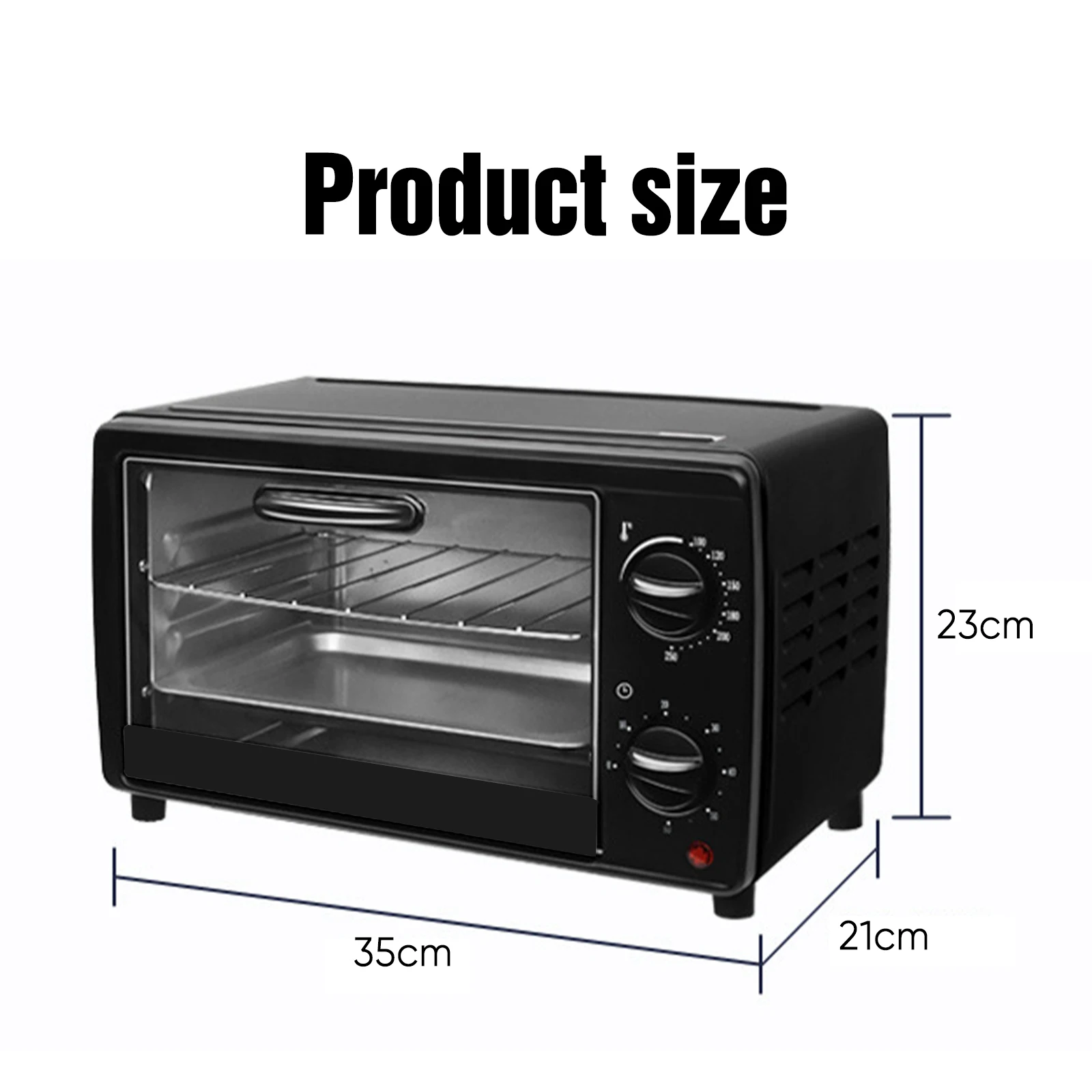 13L Mini Electric Oven Air Fryer Countertop Oven Multifunctional Toaster Oven with Baking Roasting Heating for Pizza Bread Cake Cookies Toast Compact Kitchen Appliance for Home - Image 7