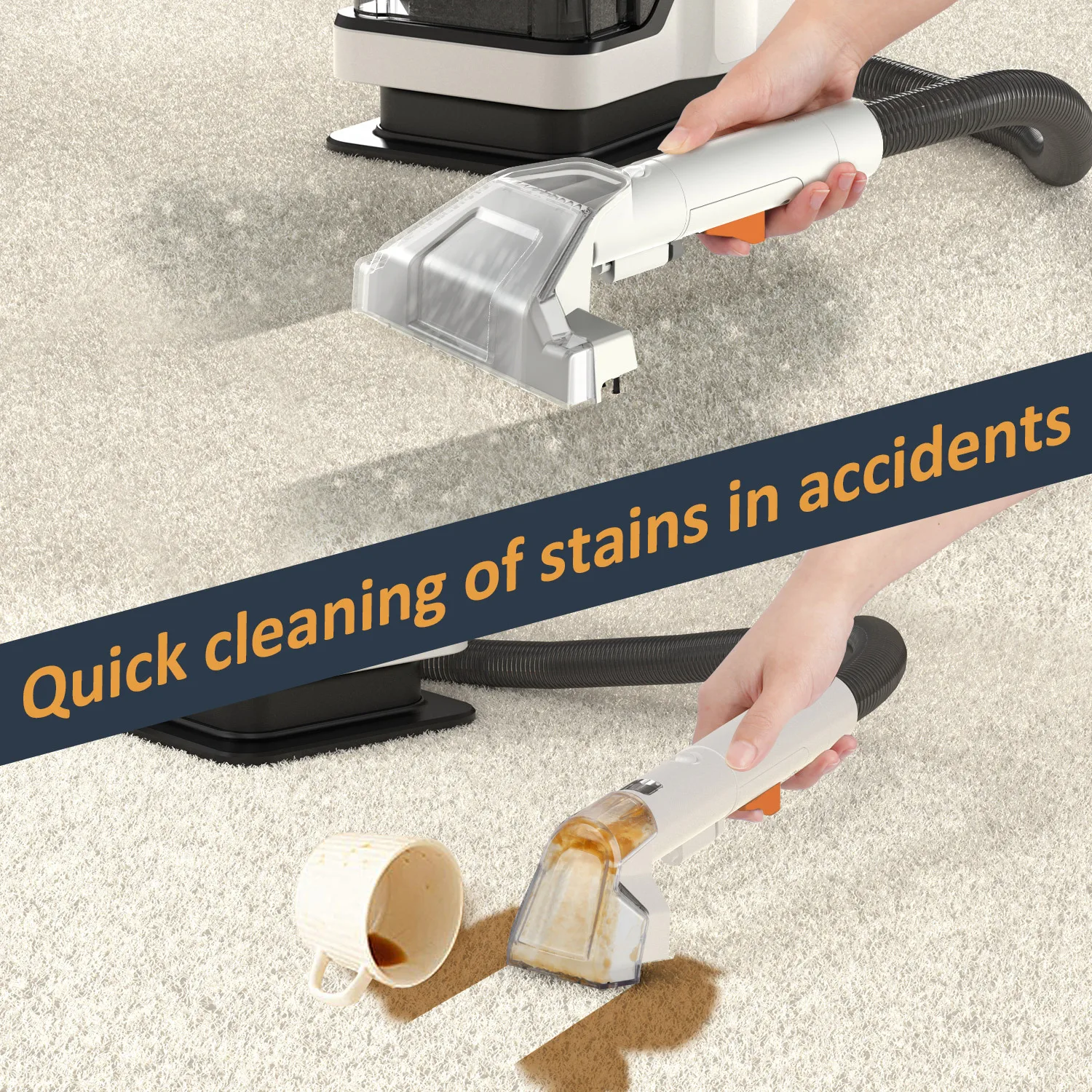 Spot Cleaner 750W 11/15KPa Handheld Carpet Cleaner for Sofa Curtain Spray Suction Integrated Machine Household Clean Machine - Image 4