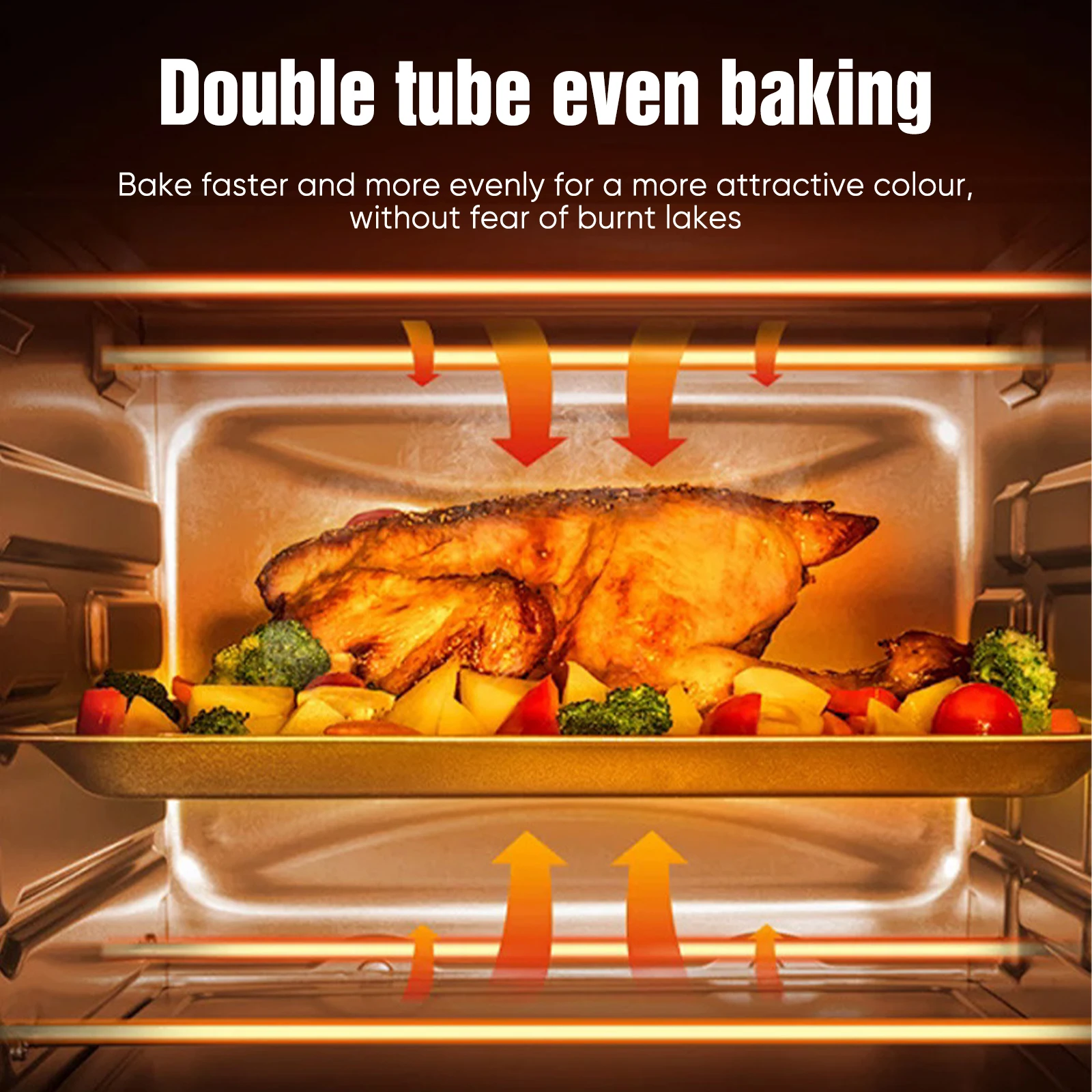 13L Mini Electric Oven Air Fryer Countertop Oven Multifunctional Toaster Oven with Baking Roasting Heating for Pizza Bread Cake Cookies Toast Compact Kitchen Appliance for Home - Image 2