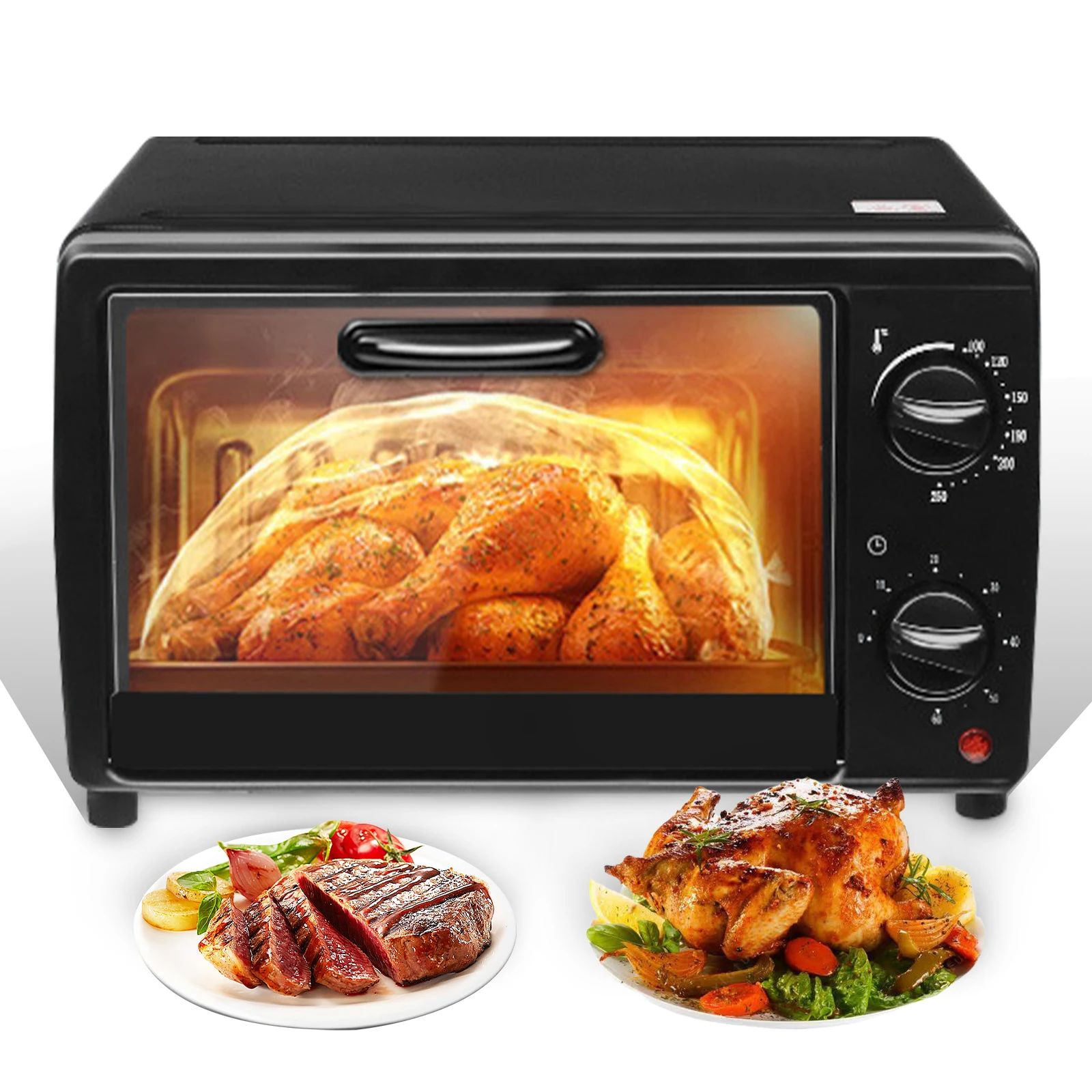 13L Mini Electric Oven Air Fryer Countertop Oven Multifunctional Toaster Oven with Baking Roasting Heating for Pizza Bread Cake Cookies Toast Compact Kitchen Appliance for Home