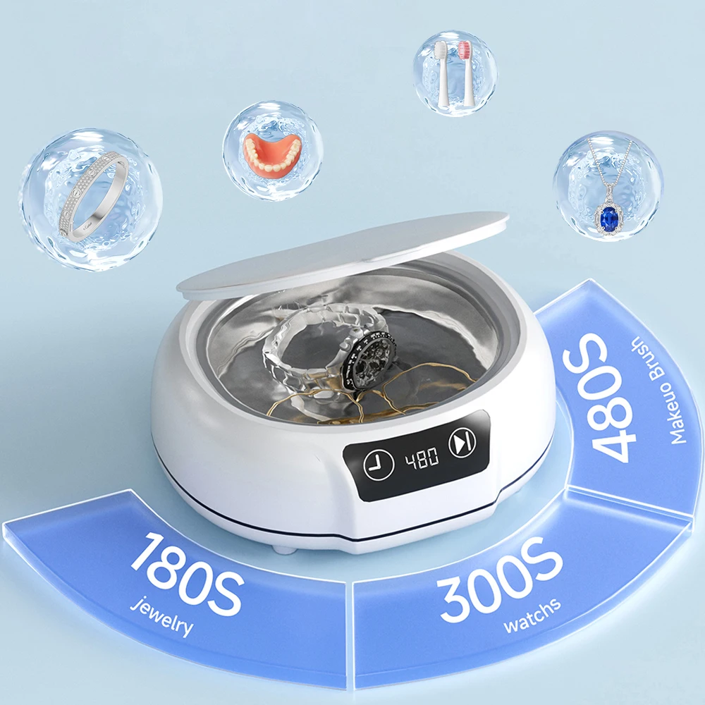 KUNPHY 600ml Ultrasonic Cleaner Ultrasound Glasses Jewelry Cleaner 48KHZ Ultrasonic Washing Bath for Household Dental Appliances - Image 3