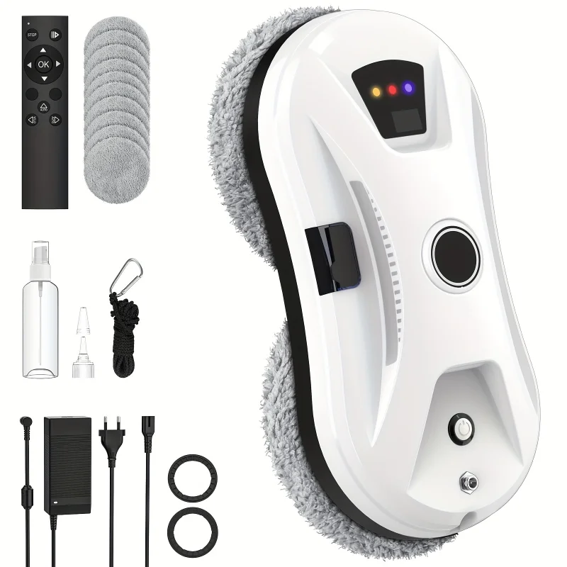 5600PA Ultra-Thin Smart Window Cleaning Robot Fully Automatic Window Cleaning Robot, High Suction Power Anti-Fall Smart Glass Cleaner, Long Endurance, Safety Design for Home, Office & Commercial Windows, High-Altitude Cleaning Machine
