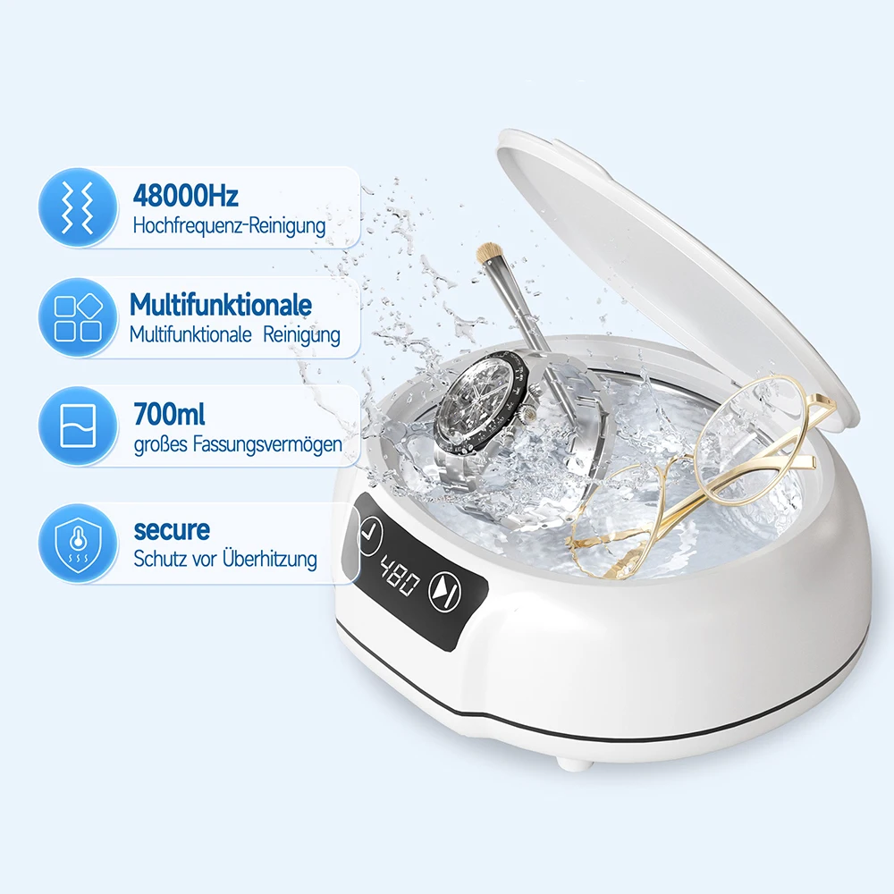 KUNPHY 600ml Ultrasonic Cleaner Ultrasound Glasses Jewelry Cleaner 48KHZ Ultrasonic Washing Bath for Household Dental Appliances - Image 2