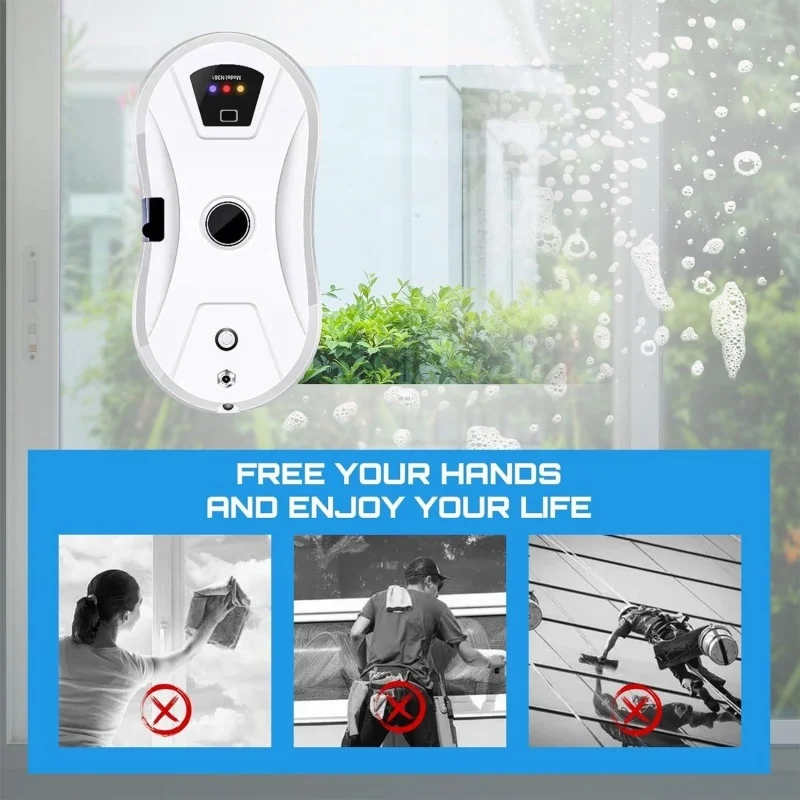 5600PA Ultra-Thin Smart Window Cleaning Robot Fully Automatic Window Cleaning Robot, High Suction Power Anti-Fall Smart Glass Cleaner, Long Endurance, Safety Design for Home, Office & Commercial Windows, High-Altitude Cleaning Machine - Image 3