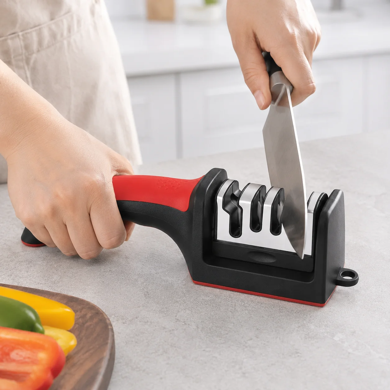 4-Segment Knife Sharpener Knife Sharpeners for Kitchen Knives Stainless Steel Three-Purpose Sharpening Stone for Kitchen Tools - Image 5