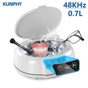 KUNPHY 600ml Ultrasonic Cleaner Ultrasound Glasses Jewelry Cleaner 48KHZ Ultrasonic Washing Bath for Household Dental Appliances