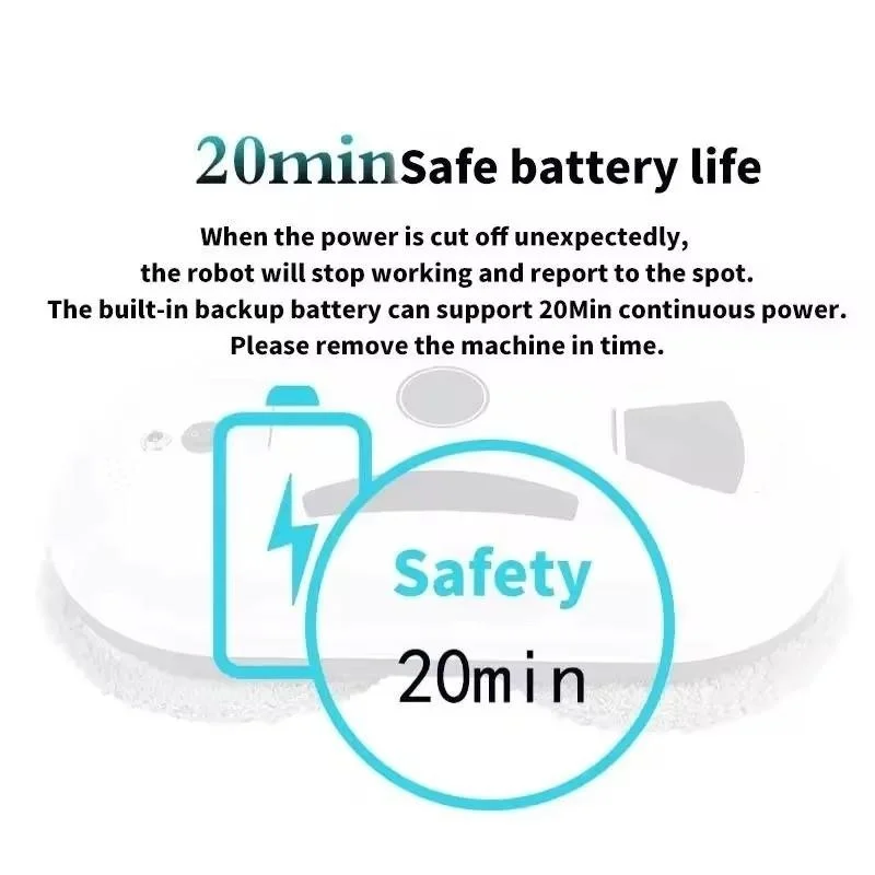 5600PA Ultra-Thin Smart Window Cleaning Robot Fully Automatic Window Cleaning Robot, High Suction Power Anti-Fall Smart Glass Cleaner, Long Endurance, Safety Design for Home, Office & Commercial Windows, High-Altitude Cleaning Machine - Image 5